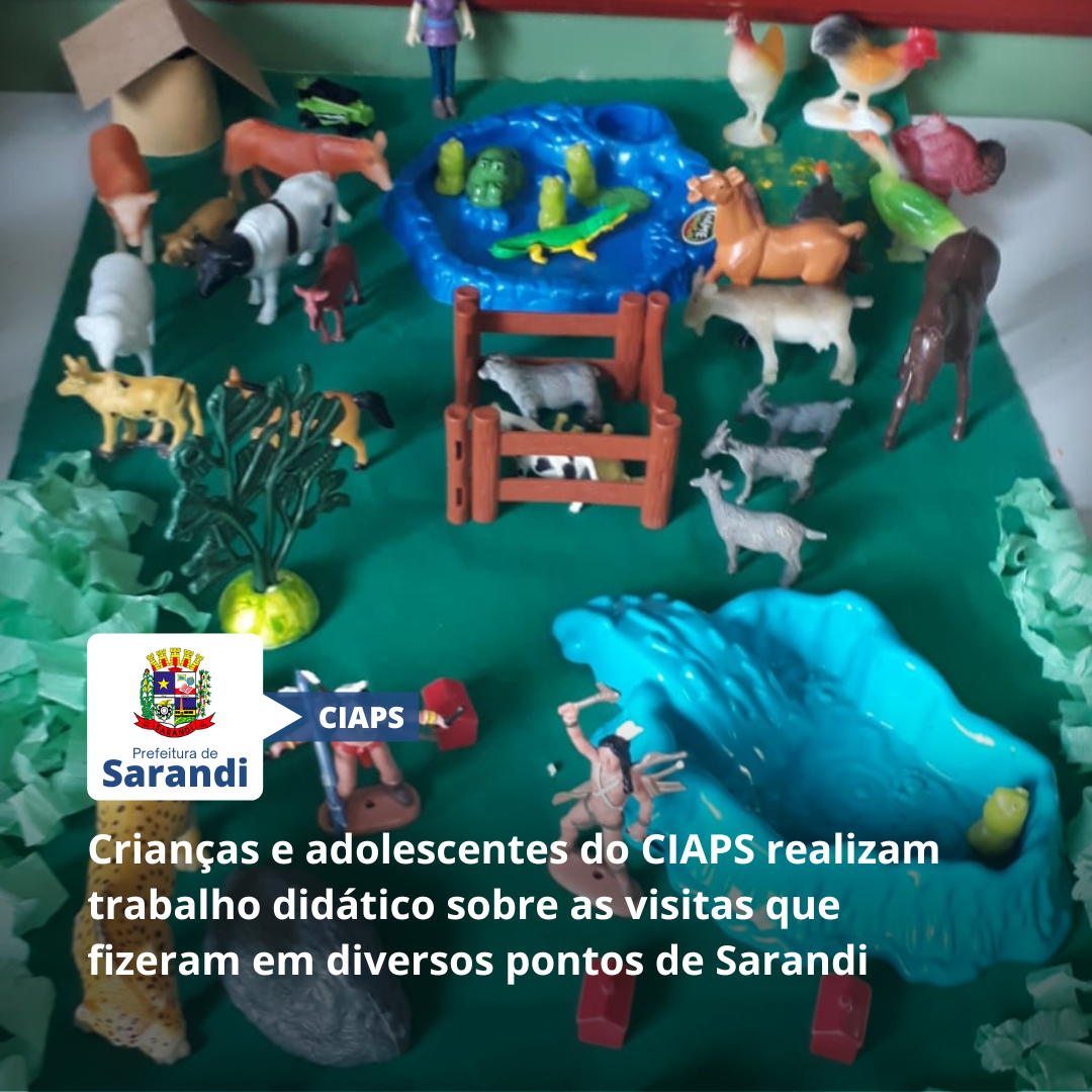 Crianças e adolescentes do CIAPS realizam trabalho didático sobre as visitas que fizeram em diversos pontos de Sarandi